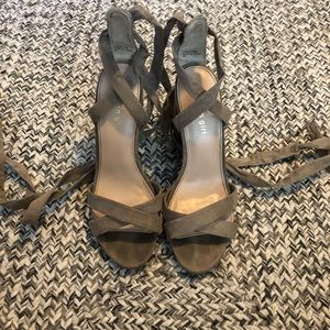 Dark taupe lace up heels